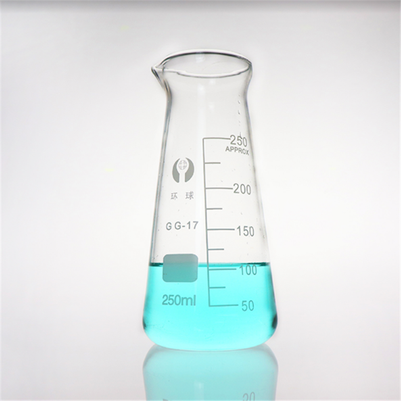 Universal Long Neck Triangle Burning Cup Scale Glass Bottle Triangle Flask High Boron Silicon High Temperature Resistant Burning Cup Experimental Equipment