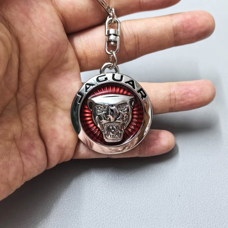 3D Jaguar Jaguar Leopard Head Keychain Logo Keychain Car Keychain Car Key Chain Pendant Red