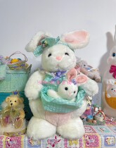 1993 Middle Ages Showa Abroad Rabbit Amoy Mother and Child Rabbit