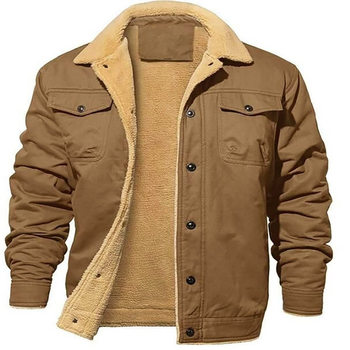 Spot cross-border hot-selling men's autumn and winter new men's velvet cotton jackets workwear casual jackets men's jackets