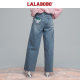 LALABOBO ດູໃບໄມ້ລົ່ນ graffiti ວ່າງ jeans ແມ່ຍິງໃຫມ່ L21C-WXZC27