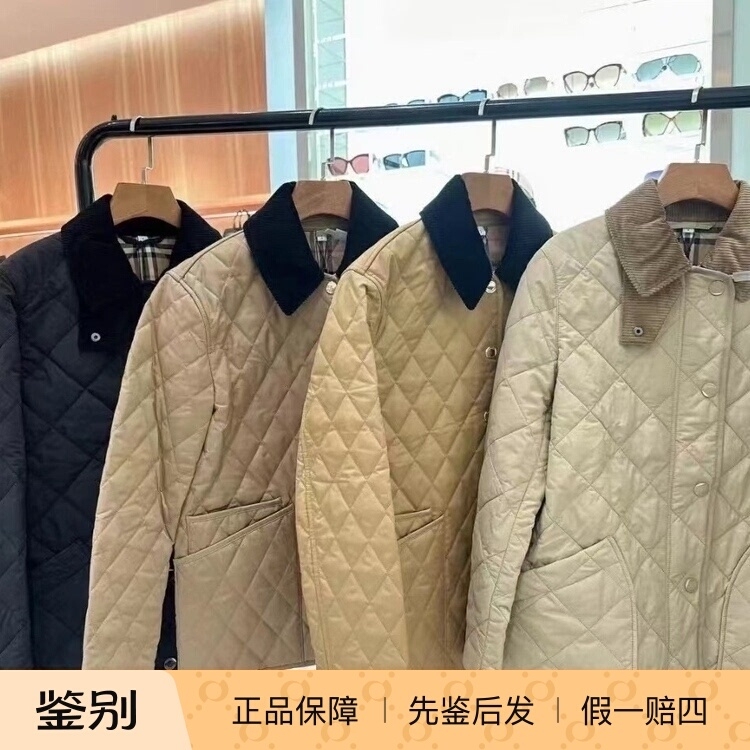 In-Stock Burberry/Burberry Autumn and Winter New Women's Cotton Jacket Burberry Checkered Barn Gold Armor In-Stock Burberry/Burberry Autumn and Winter New Women's Cotton Jacket Burberry Checkered Barn Gold Armor