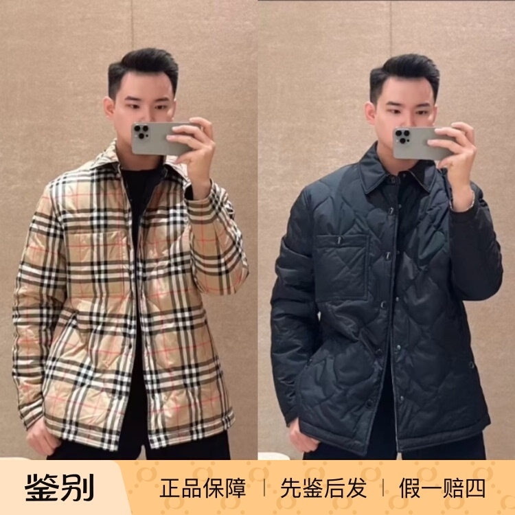 In Stock Burberry/Burberry Autumn and Winter New Men's Cotton Jacket Coat Burberry Reversible Plaid In Stock Burberry/Burberry Autumn and Winter New Men's Cotton Jacket Coat Burberry Reversible Plaid