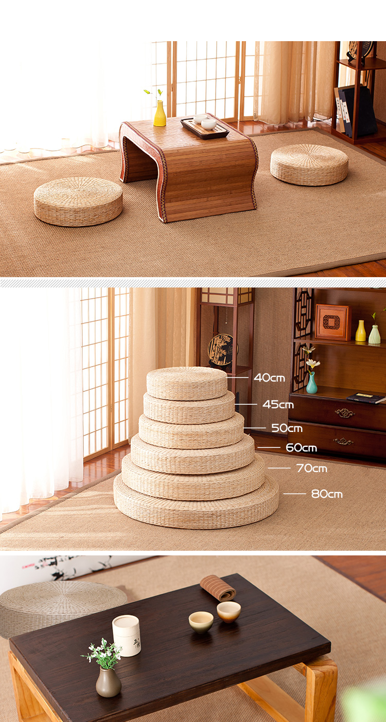 Mặt tròn Phật trà rơm cửa sổ futon thiền thiền dày đệm tatami mat quỳ - Ghế đệm / đệm Sofa đệm cho ghế gỗ