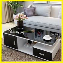 Coffee table creative simple living room small apartment modern TV cabinet combination household space-saving tempered glass rectangle