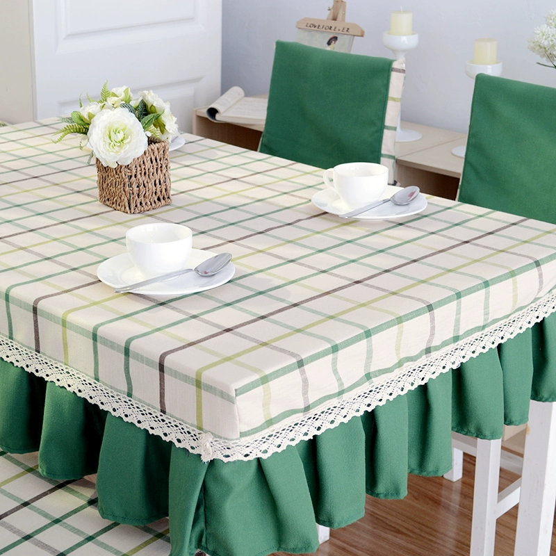 Khăn trải bàn bằng vải bàn ăn bọc bàn ghế bọc bìa đặt sợi bông nhuộm và vải lanh hình chữ nhật tròn bàn cà phê bìa tùy chỉnh - Khăn trải bàn