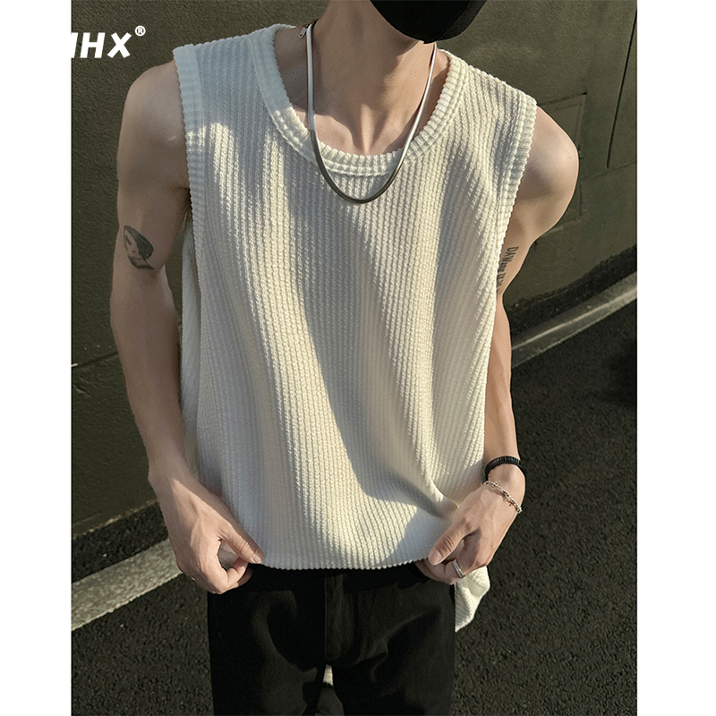 Casual Striped Sleeveless T-Shirt for Men, 2026 Summer New Style, Loose-Fitting Vest Top for Autumn