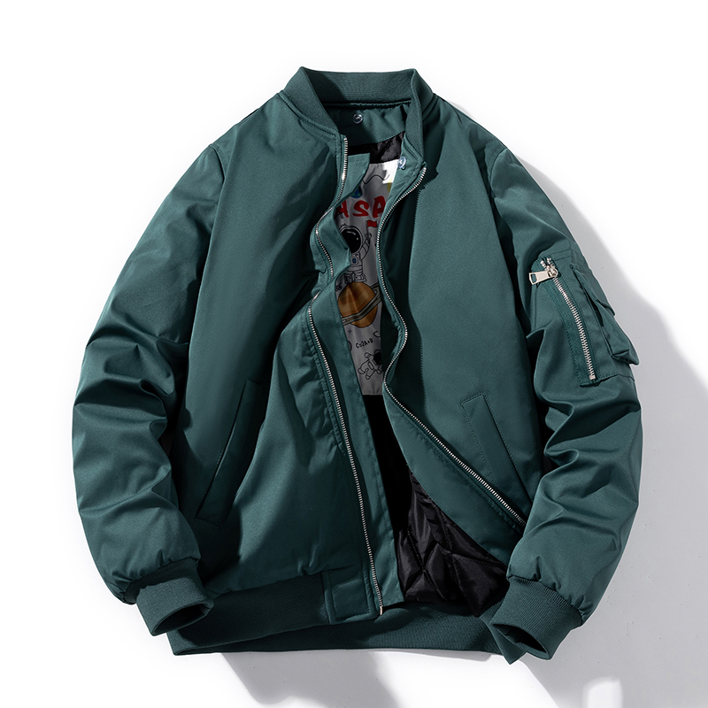 Autumn and Winter Quilted Solid Color Jackets for Men and Women, American Casual Loose Bomber Jackets, Thickened Baseball Cotton Jackets