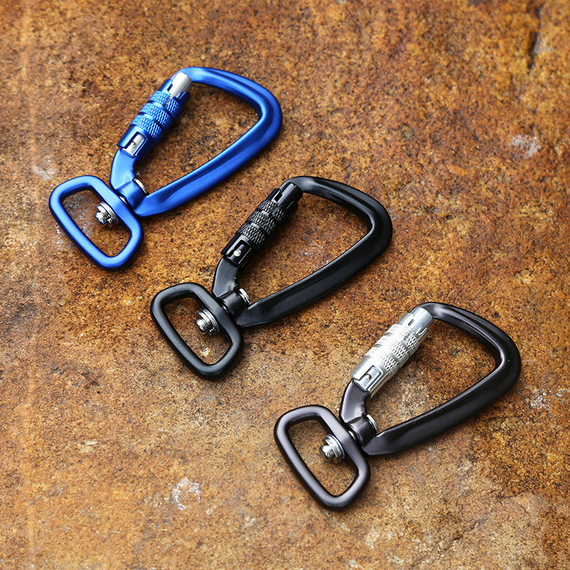 Aviation aluminum carabine buckle pet tow hook 360 degree swivel webbing buckle hammock hook lead dog rope buckle kite buckle