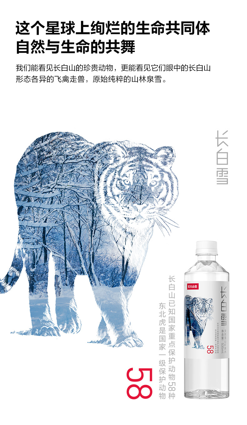 农夫山泉 长白雪 天然雪山矿泉水 535ml*24瓶 图6