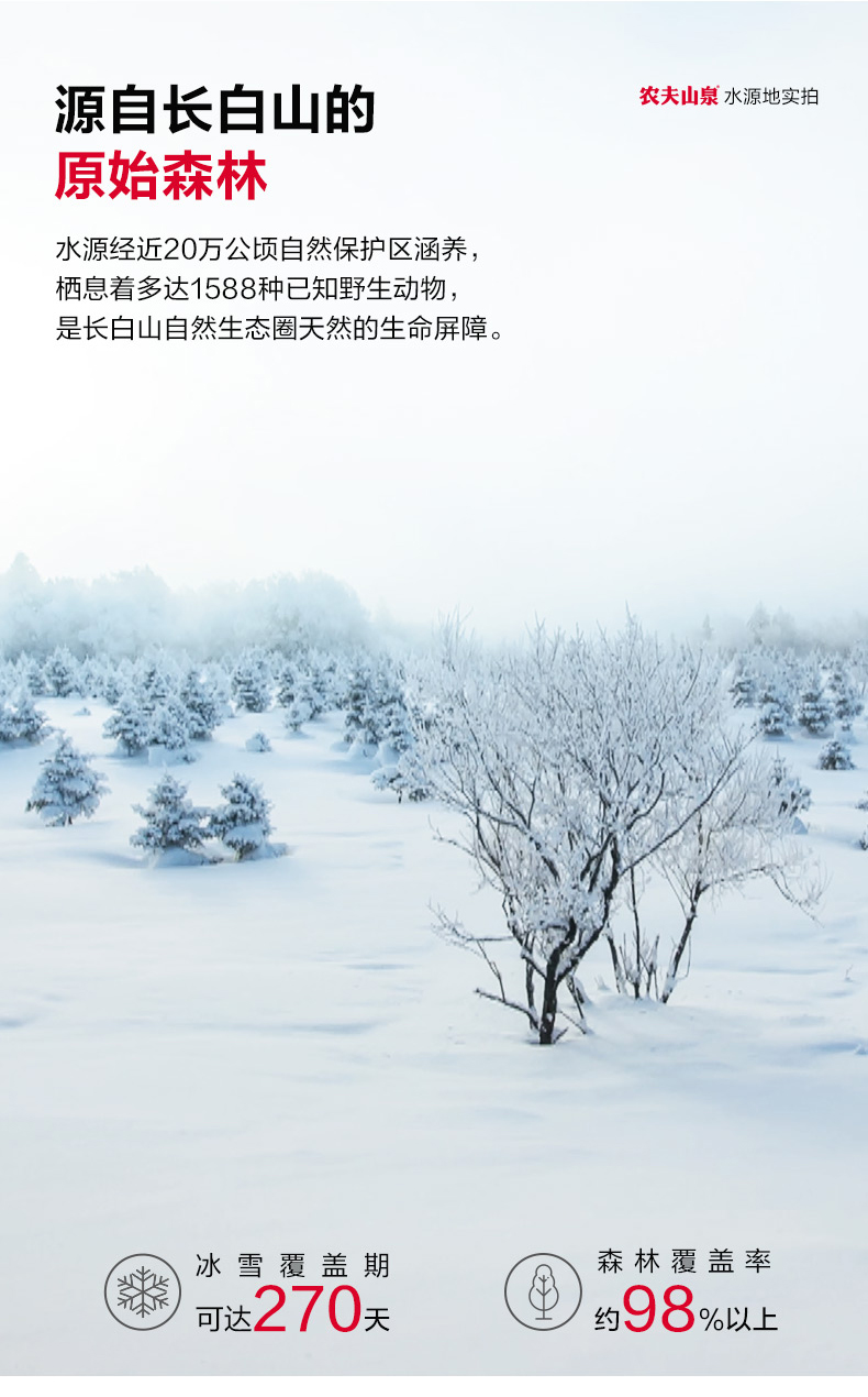 农夫山泉 长白雪 天然雪山矿泉水 535ml*24瓶 图2