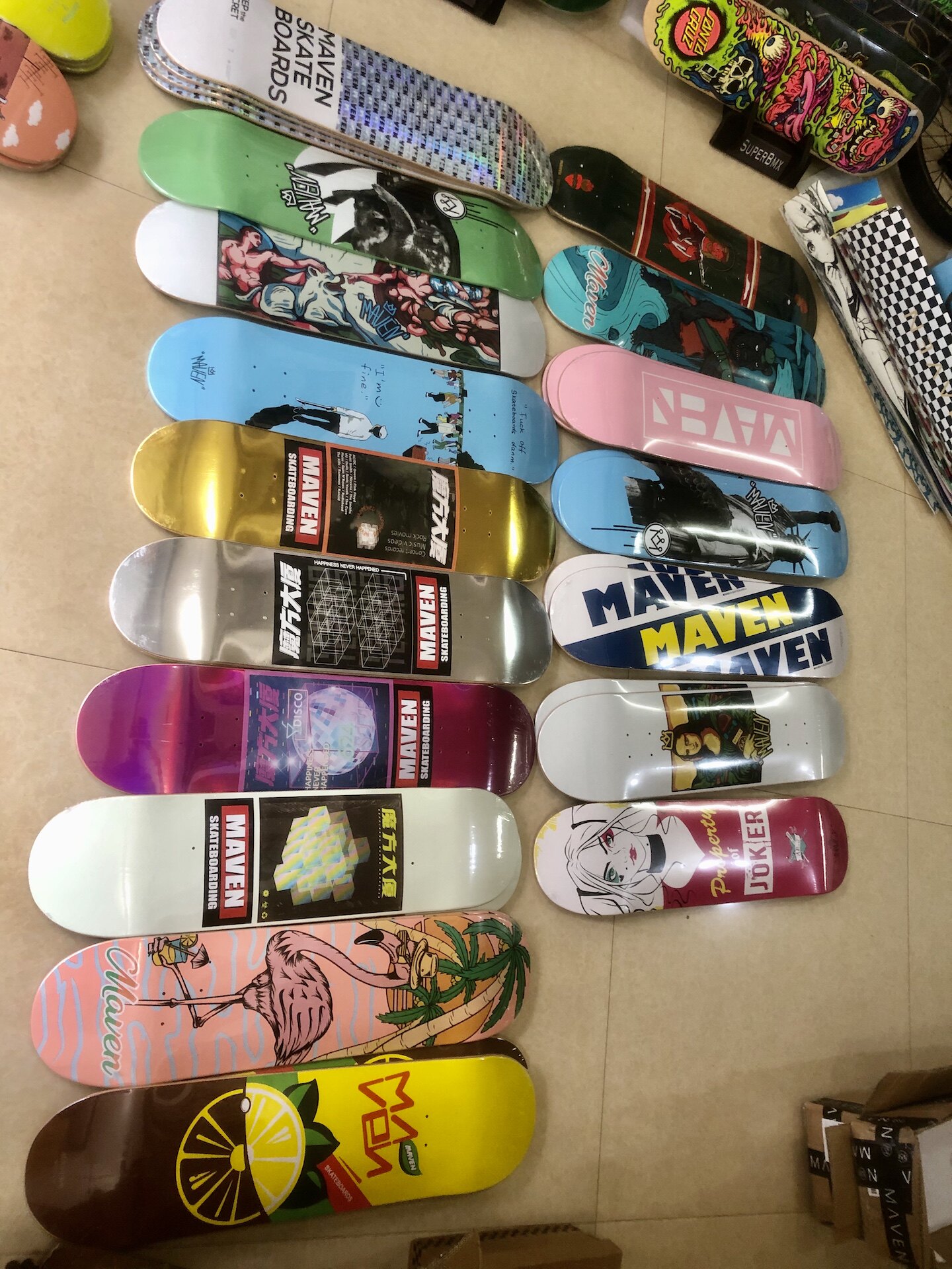maven professional skateboard beginners adult men and women skateboard double warp skateboard Wenshan superbmx skateboard shop