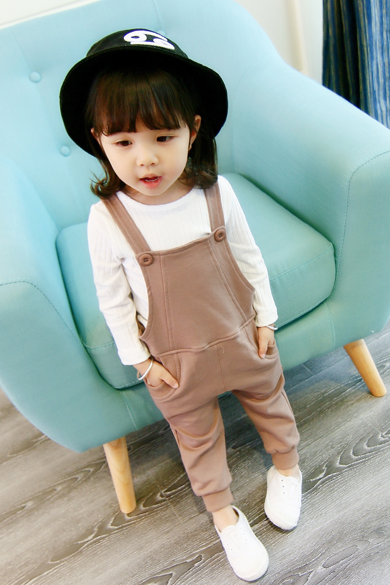 Con gái, con gái, em bé, khí chất, yếm, bộ đồ, quần áo mùa xuân, em bé, quần áo trẻ em, 3 tuổi rưỡi, phiên bản Hàn Quốc, 4 tay áo dài, hai mảnh đồ trẻ em