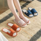 Весна и осенние льняные тапочки женский дом дом хлопок и льняные дома четвертый сезон тихий пол.