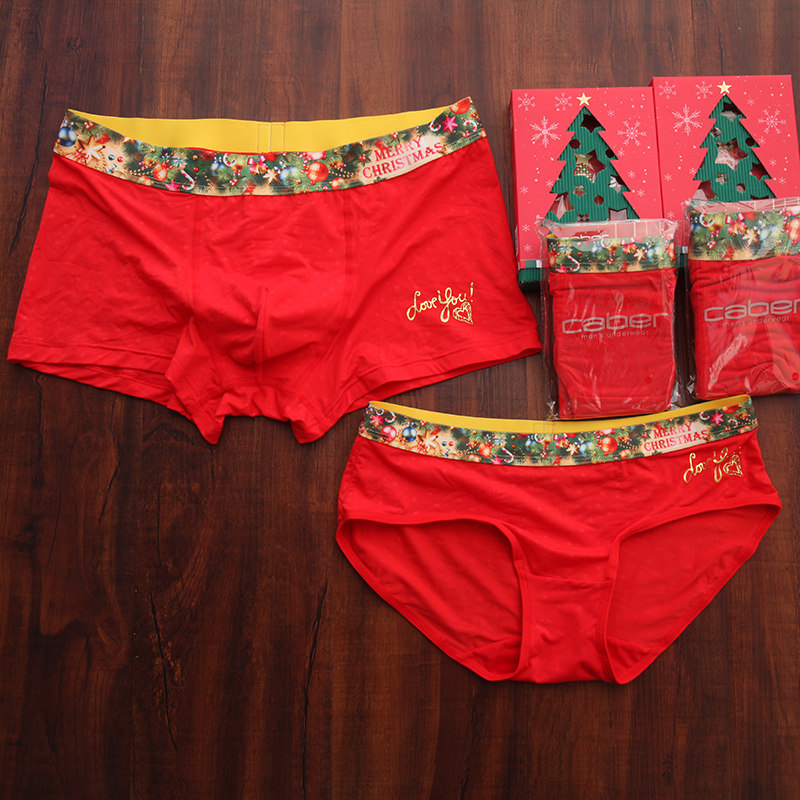 Cardberry couple underwear gift box Christmas comfortable and soft young men's boxer women's triangle UM199 UL299