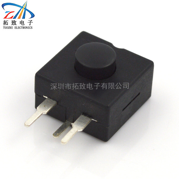 Intense light flashlight accessories head safety lamp power supply 12 * 12mmM self-lock side three-foot table lamp micro-press button switch