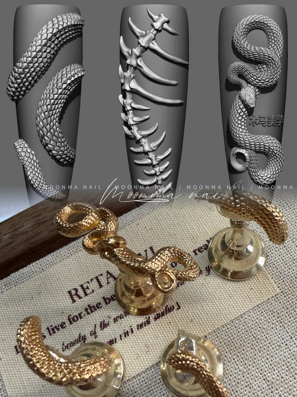 Moonma New Model Viper Snake Year Nail Art Mold