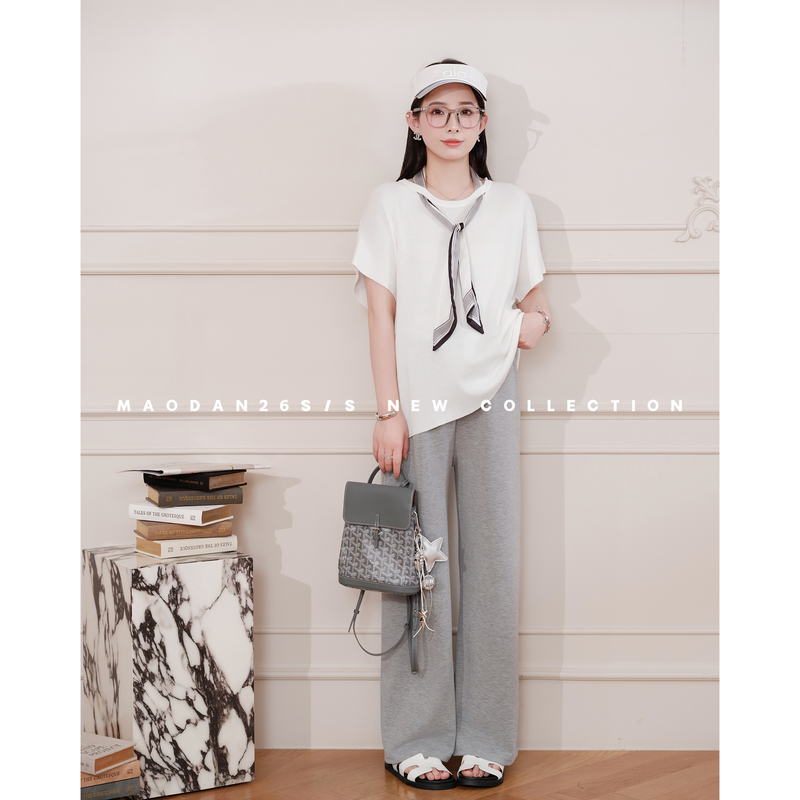 Cat Single [Smart Urban] Maternity Wear Spring/Summer New Fashion Slimming Versatile Short-Sleeve Straight Wide-Leg Pants