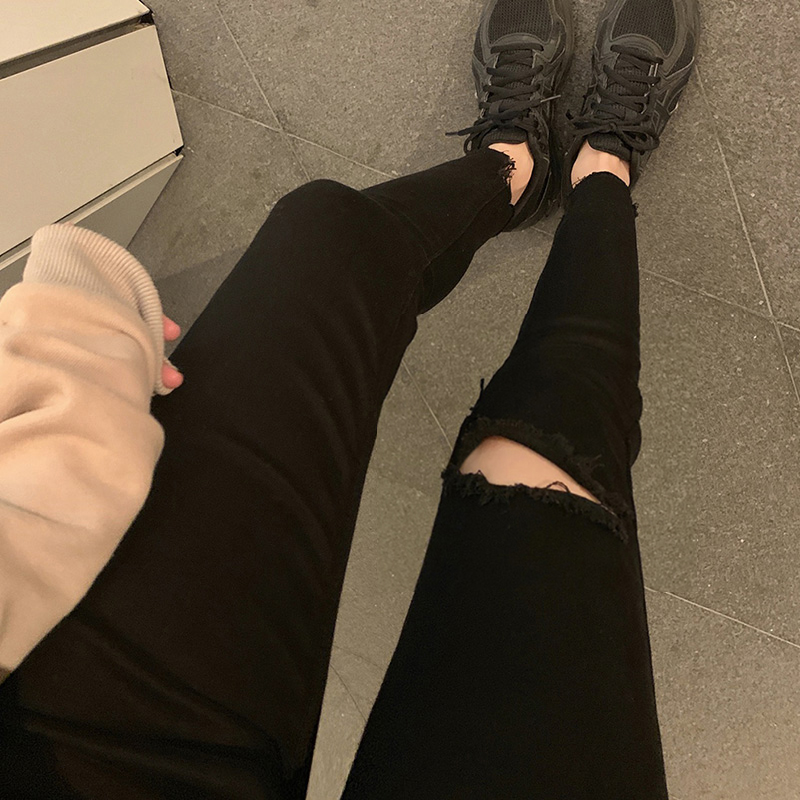 Pregnant pants spring and autumn thin leggings fashion trend mom shows thin spring wear smoke pipe pants short man holes