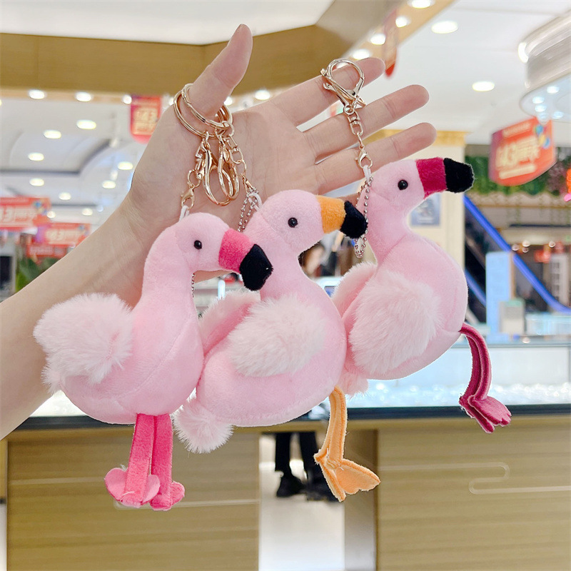 Guangzhou Chimelong Souvenir Flamingo Doll Small Pendant Popular Popular Doll Key Pendant Plush Toy