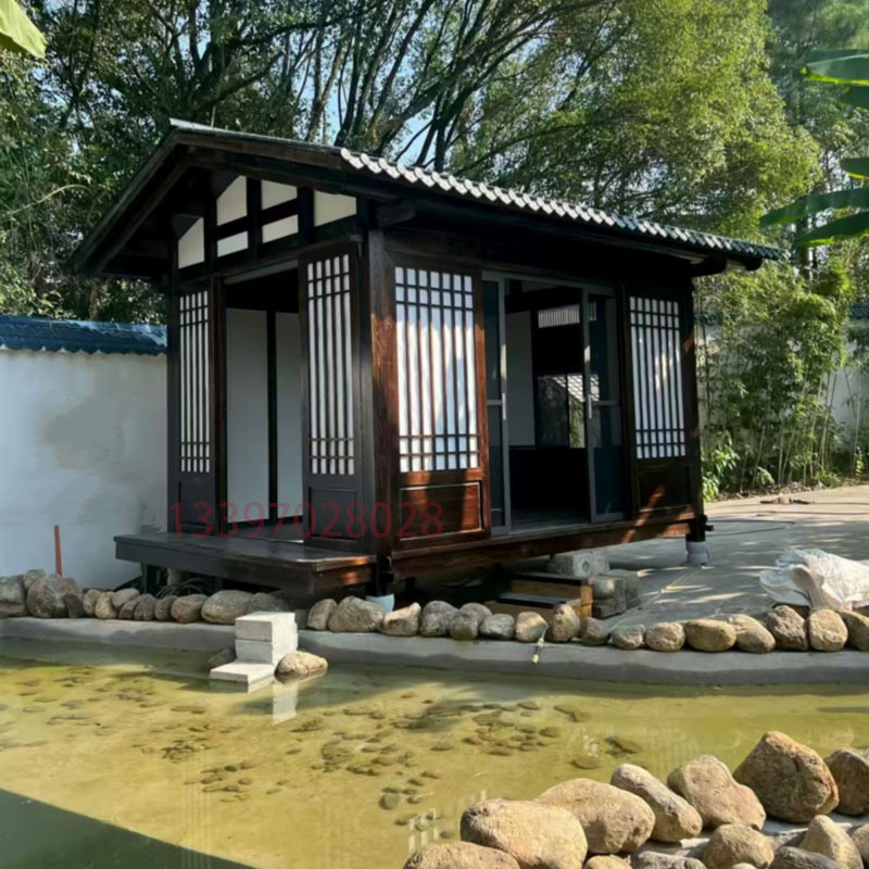 Outdoor Wooden House, Tea Room, Courtyard, Small House, Terrace, Bookhouse, Outdoor Small Yard, Simple Wooden House, Guardhouse, Guesthouse, Tea House