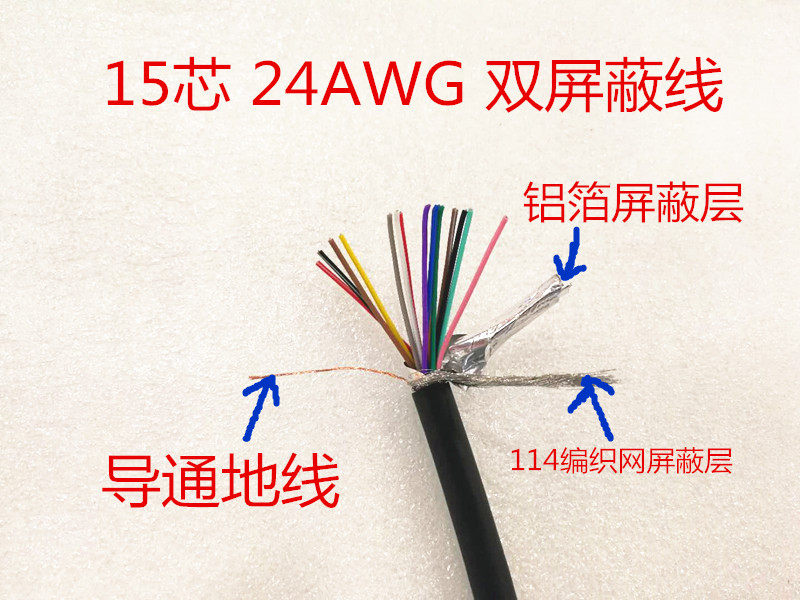 15-core shielded wire RVVP15*0 25 square shielded wire 15-core signal wire 15-core 24AWG shielded wire