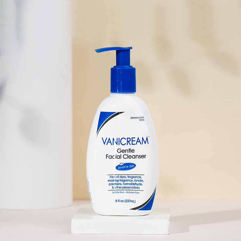 Double pipe has a bubble amino acid finish -- Vanicream Vernet's Facial Cleansing Cream for men and women 237ml not plucked