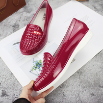 Huili low-top rain shoes womens fashion models wear shallow water shoes womens rain boots waterproof non-slip short tube soft bottom rubber shoes