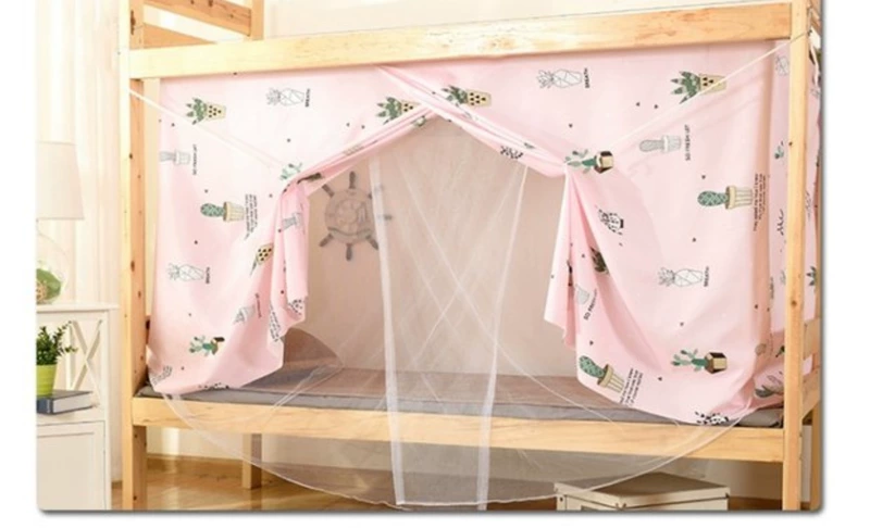 Sinh viên nam và nữ ký túc xá công chúa gió giường rèm tích hợp phòng ngủ kín lưới muỗi phim hoạt hình bóng vải bunk