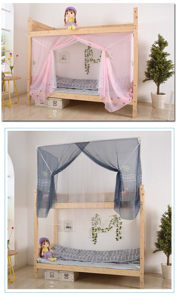 Ký túc xá đại học, gạc, phòng ngủ nữ, cửa hàng, lưới lửa, giường đơn, 1,0 m, rèm giường đôi, đầu vuông màn ngủ chống muỗi