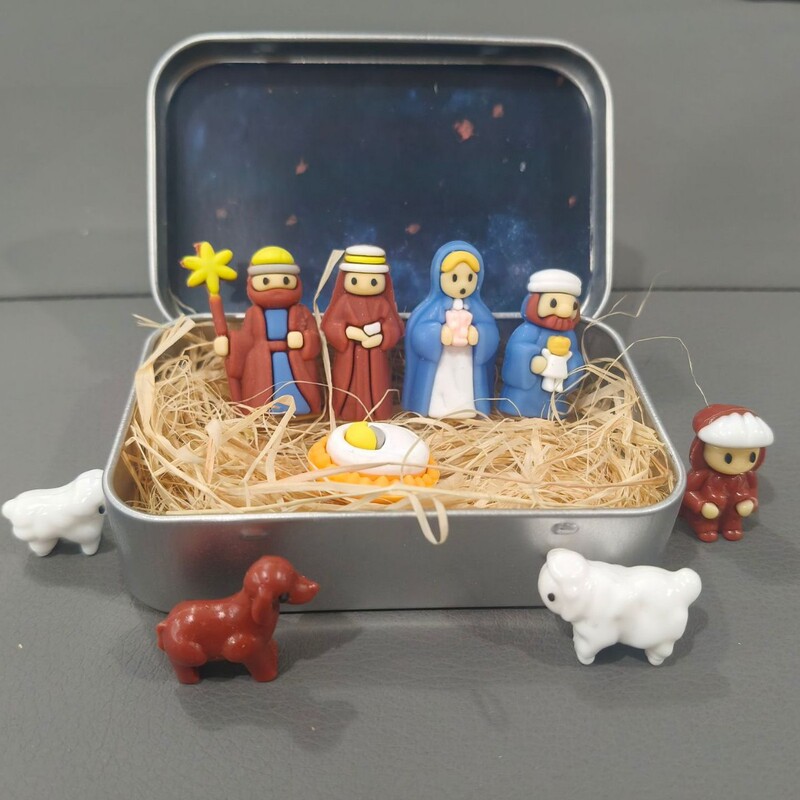 Mini Christmas Nativity Set Box Gift Home Decoration Ornament Christmas Gift