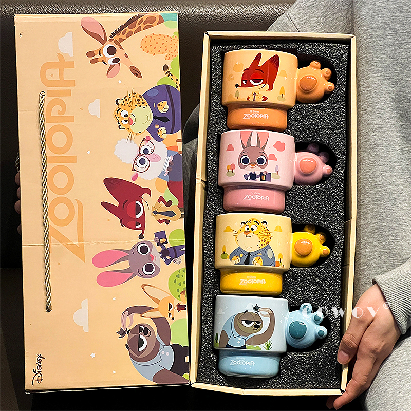 Zootopia Ceramic Mug Set Holiday Girl's Birthday Gift Mother's Day Gift Box