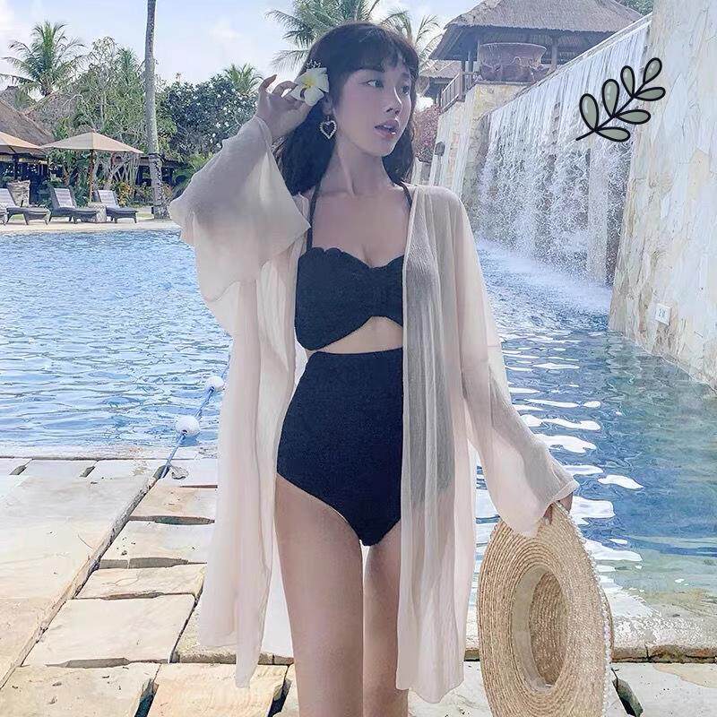 Swimsuit shielded yarn sunscreen seaside female summer slim 100 lap superfairy with extra-virgin ice snow-spinning cardio-hoodie-Taobao