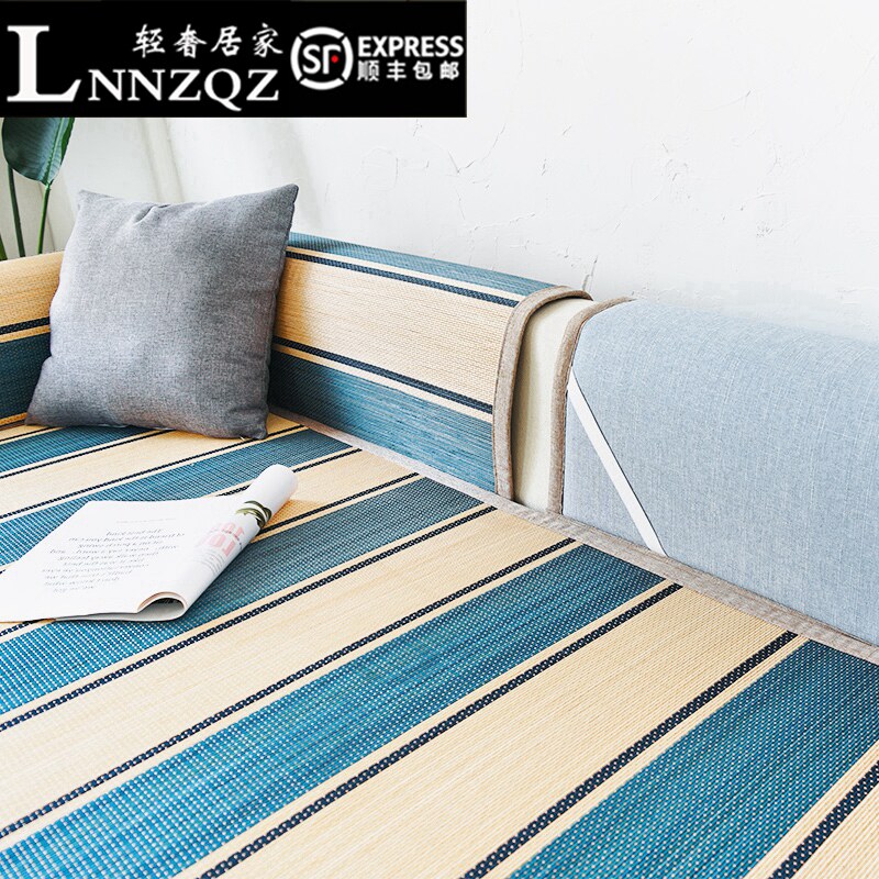 LNNZQZ sofa cushion Nordic minimalist bamboo mat two sides cool mat cushion summer non-slip cushion summer style sofa cover