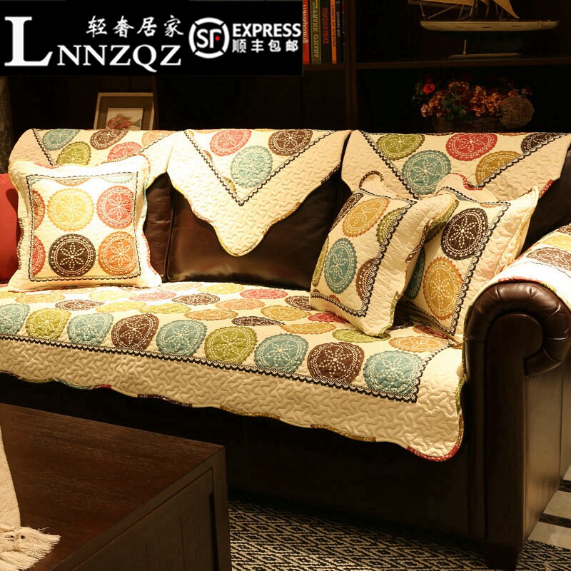 Sofa cushion Four Seasons universal new minimalist modern anti-slip cushion full cotton fabric Sofa Backrest Towels backrest towel cover