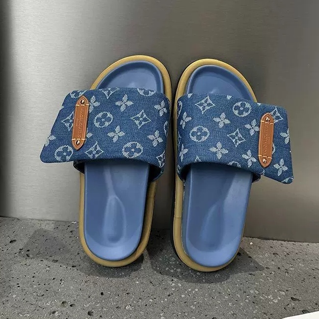 Denim Letter Couple's Thick-Soled Slippers 2026 New Style Velcro Fashion Casual Versatile Retro Sandals Denim Letter Couple's Thick-Soled Slippers 2026 New Style Velcro Fashion Casual Versatile Retro Sandals