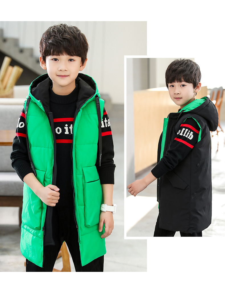 Áo vest bé trai mùa thu đông 2018 phiên bản Hàn Quốc mới của bé trai dày ấm hai mặt mặc vest thời trang mùa đông cho bé mẫu áo len gile trẻ em 