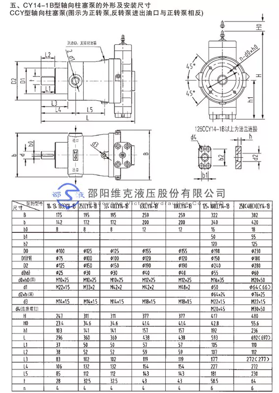 giá bơm thủy lực Shaoyang Vick Thủy Lực 10/25/40/63/80/160/250YCY14-1B bơm piston hướng trục biến thiên tự động máy bơm thủy lực loại nhỏ nguyên lý bơm thủy lực