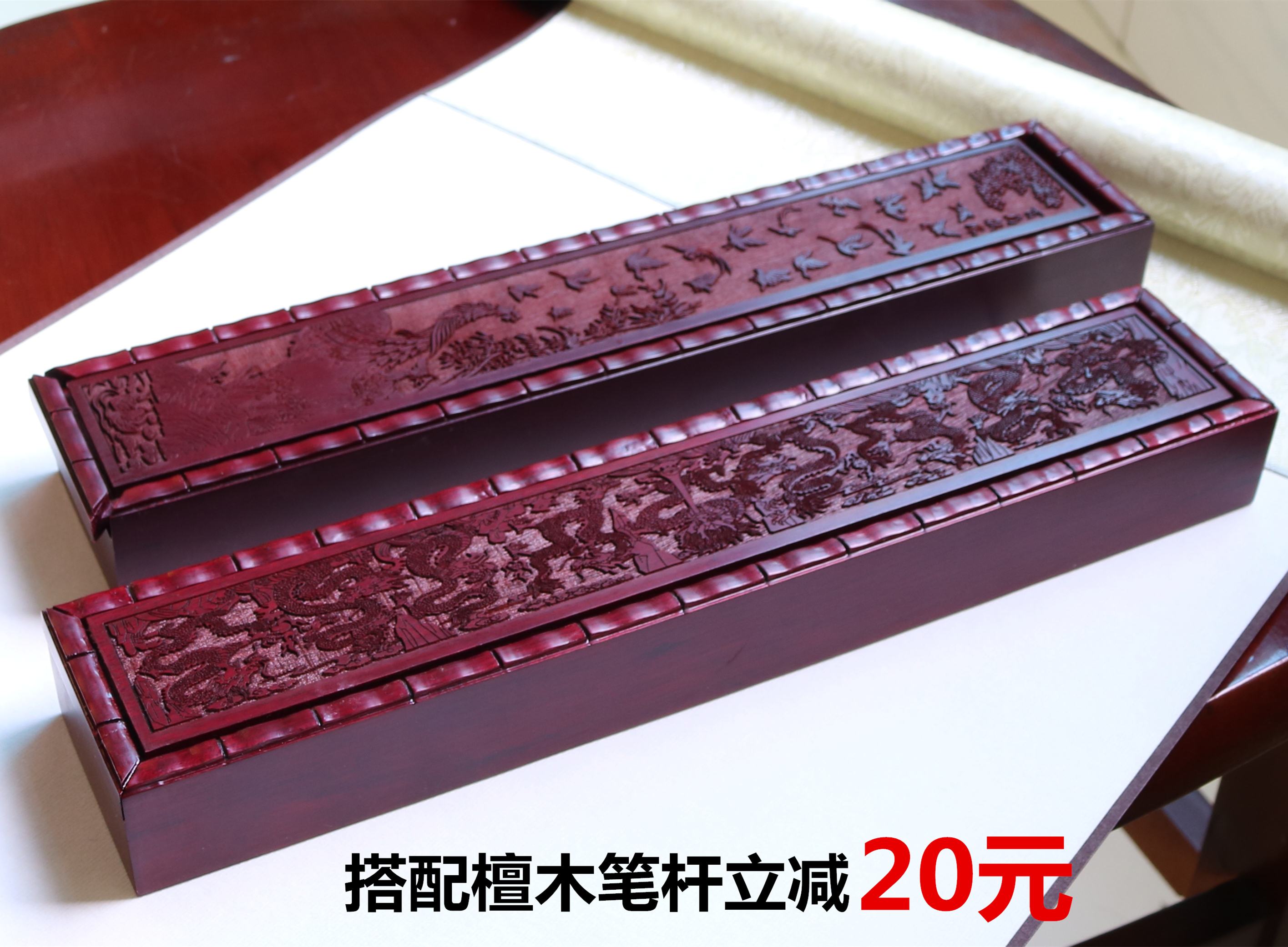 Sandalwood baby tire brush tire hair pen High-grade solid wood pen box Baby hair do brush memorial custom