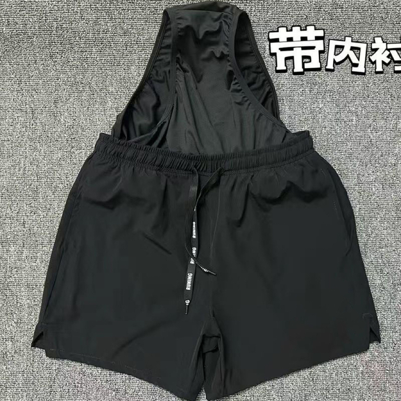 Men's and Women's Professional Running Track Shorts, Training Shorts with Lining, Quick-Drying Three-Quarter Pants, Sports Pants for Athletes