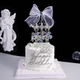 Internet Celebrity Crystal Trojan Cake Decoration Ornaments with Diamond Bow Pearl Crown Goddess Queen Baking Decoration Insert