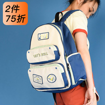 NULL Original Nylon Retro Collage Backpack Large Capacity Double Shoulder Bag small crowdbag roller girl series
