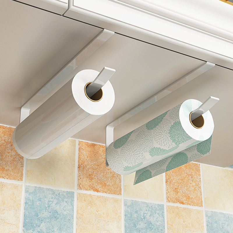 Special paper suction oil preservation film storage rack special paper suction oil preservation film with punching-free kitchen paper towel rack cabinet under cupboard-Taobao
