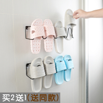 Hole-free bathroom slipper rack Bathroom wall-mounted slipper rack Drain shoe rack Storage artifact shelf