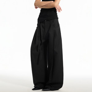 Thumpup American Retro Simple Pleated Wide-Leg Cargo Pants for Men and Women, Loose Casual Straight-Leg Design Pants