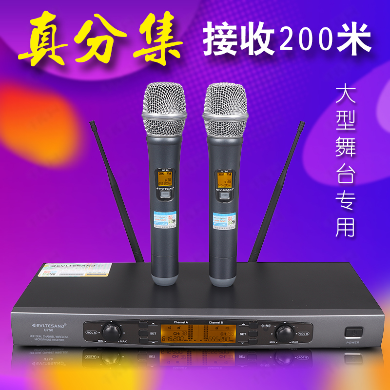 U Segment FM Wireless Microphone One Drag Two KTV Dedicated Microphone Dance Table Wedding Show Home Karaoke