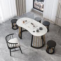 Rock board kung fu tea table modern balcony tea table and chair combination home simple small tea set set