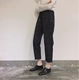 Mùa xuân nữ 2018 phiên bản mới của Hàn Quốc của quần kẻ sọc kẻ sọc chín quần linh hoạt rộng rãi quần harem mỏng quần cà rốt mua quần áo