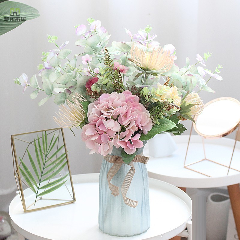 Creative Frosted Vase Plurk Embroidered Ball Flower Set Simulation Flower Deposit Vase Vase Vase