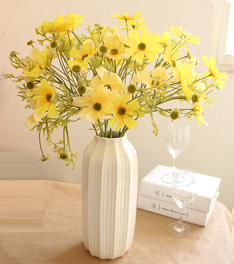 Fake flower potted flower art vase set living room decoration decorative flower silk flower dining table office model room flower arrangement